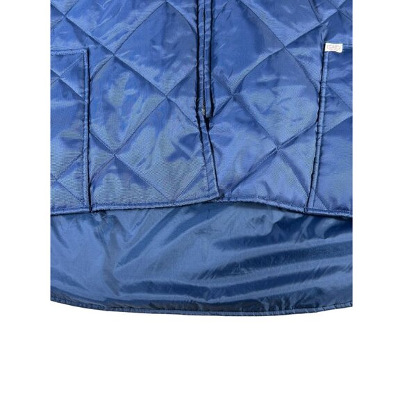 Big Mac Workwear Quilted Hoodie Mens XXL Navy Blue Gray Pocket Drawstring Zip Up - Picture 5 of 10